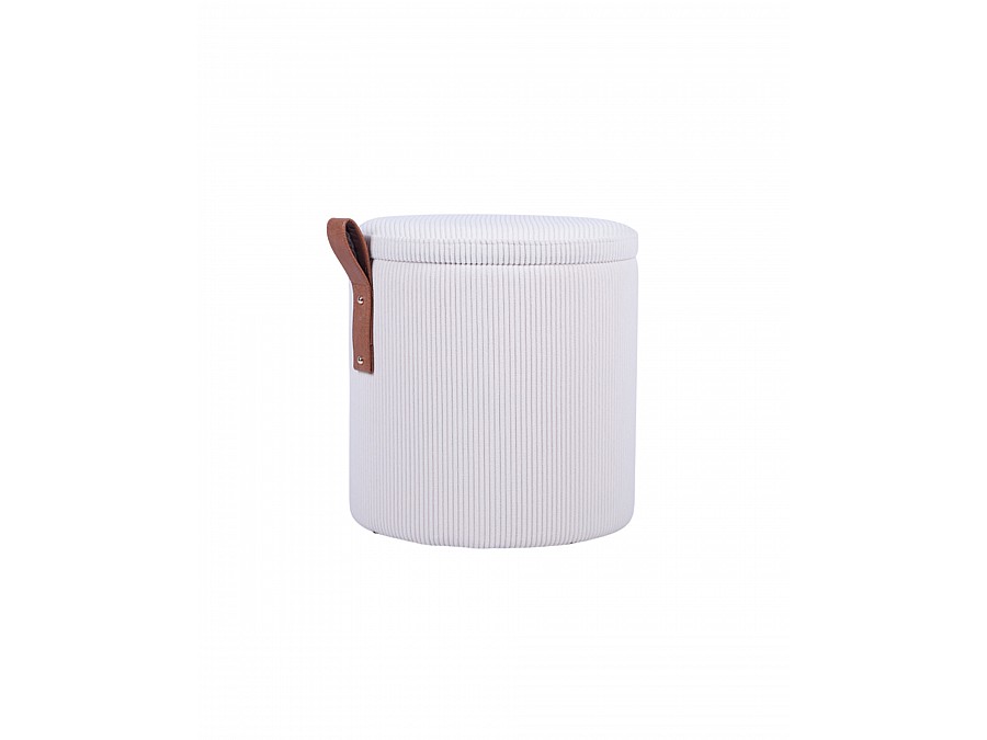 Пуф Руни S с ящиком вельвет белый