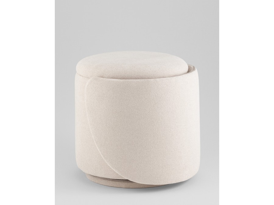 Пуф-трансформер Таунсвилл вращающийся с ящиком букле молочный