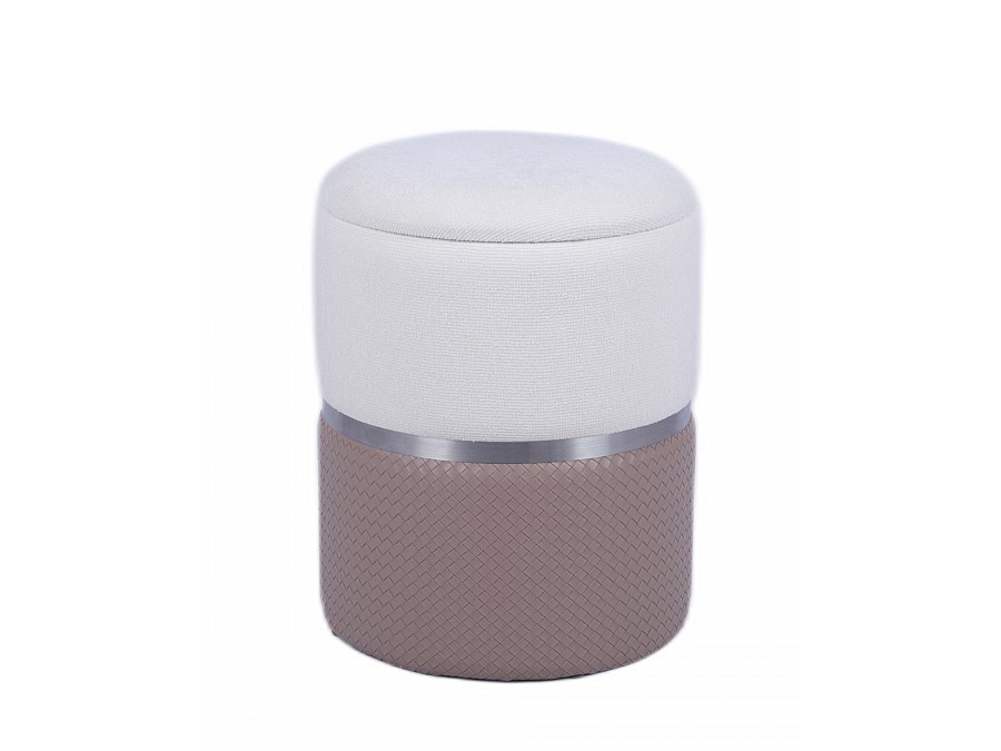 Пуф Кэрри с ящиком серебро шенилл светло-коричневый