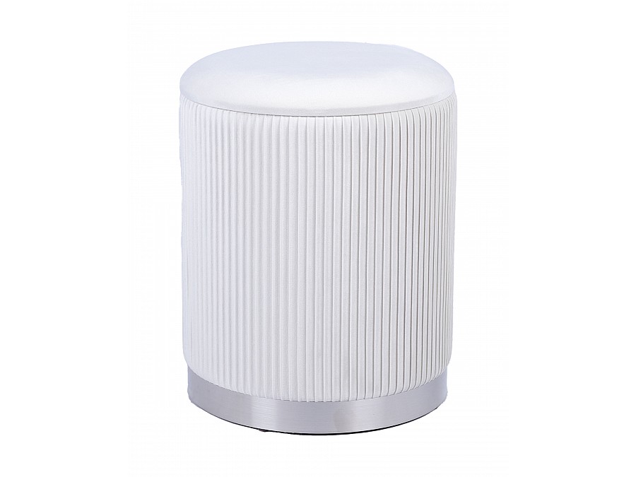 Пуф Шарлотта с ящиком серебро велюр бежевый