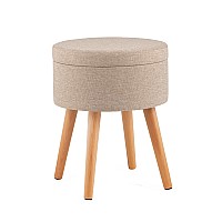 Пуф с ящиком Store Woody рогожка бежевая