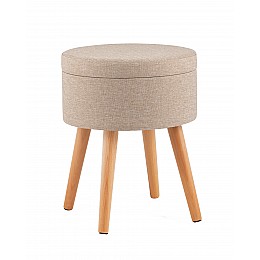 Пуф с ящиком Store Woody рогожка бежевая