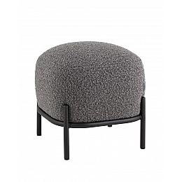 Пуф Стоун ткань букле тёмно-серый