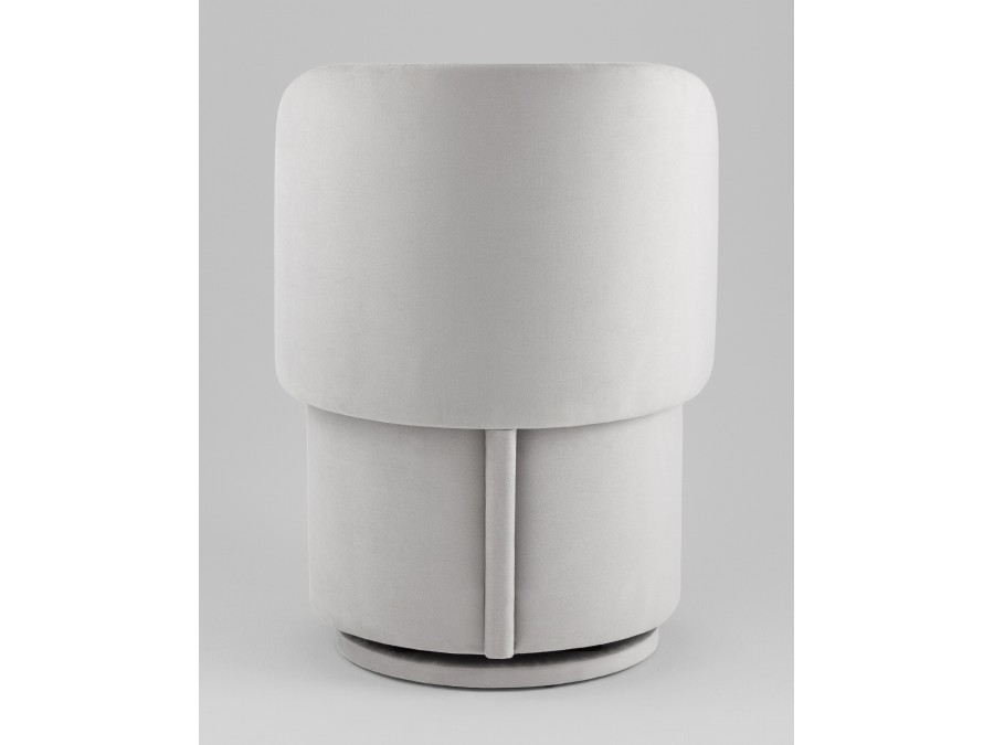 Пуф-трансформер Таунсвилл вращающийся с ящиком велюр светло-серый