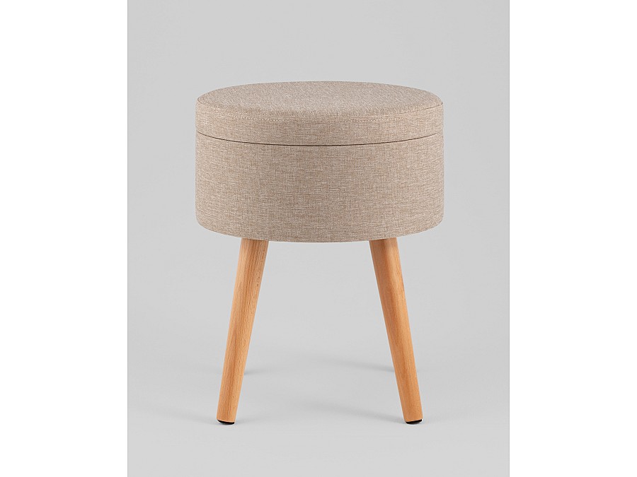 Пуф с ящиком Store Woody рогожка бежевая