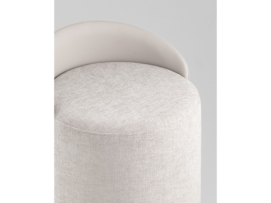 Пуф Тея спинка иск.кожа, сиденье шенилл светло-серый