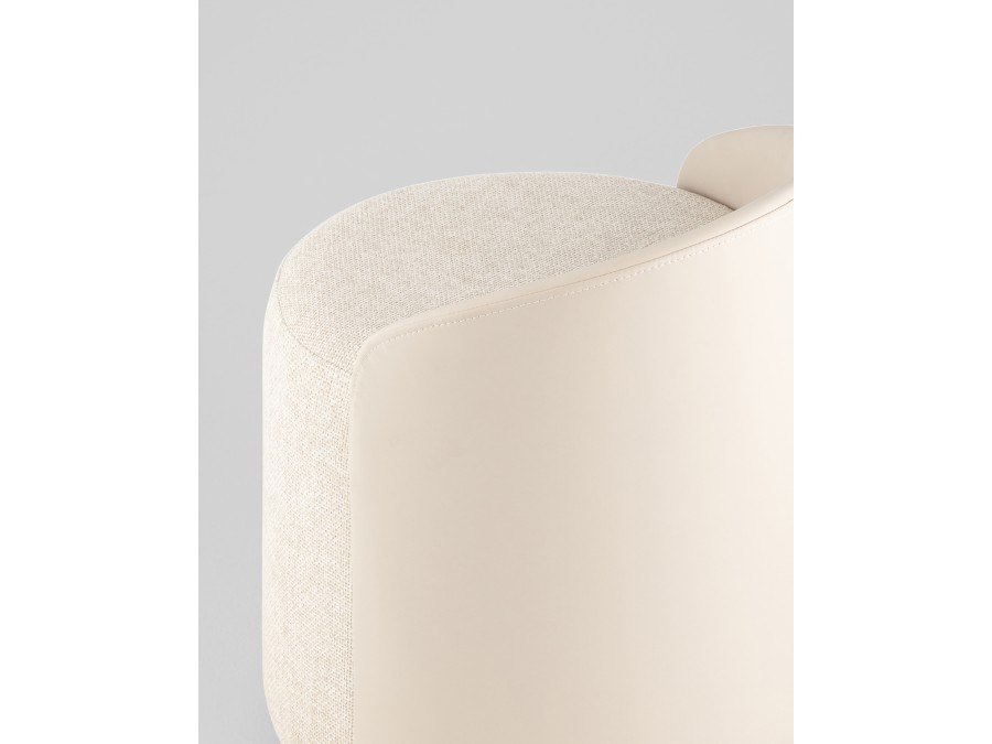 Пуф Тея спинка иск.кожа, сиденье шенилл бежевый