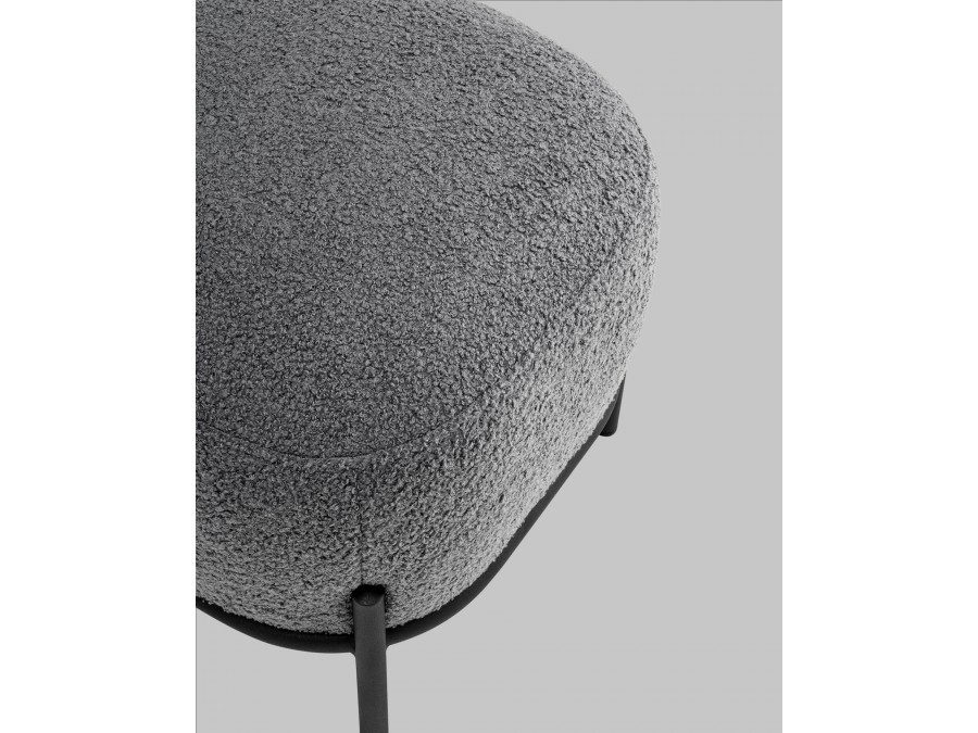 Пуф Стоун букле Fluffy темно-серый
