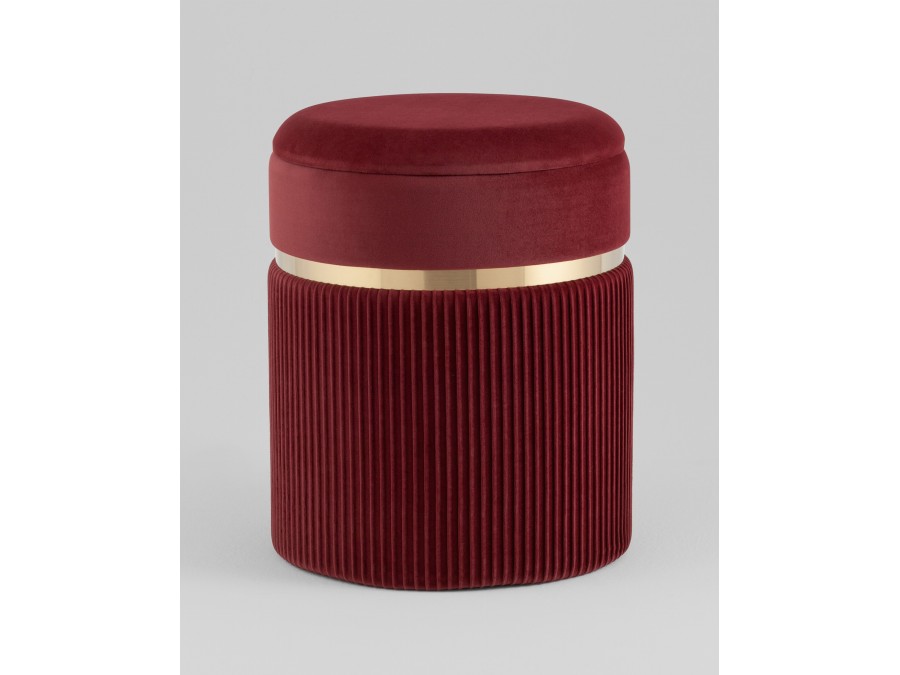 Пуф Миранда с ящиком велюр бордовый
