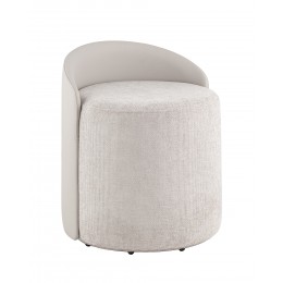 Пуф Тея спинка иск.кожа, сиденье шенилл светло-серый