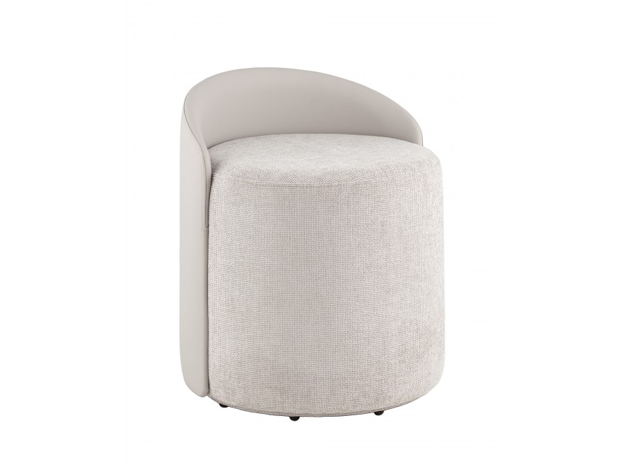 Пуф Тея спинка иск.кожа, сиденье шенилл светло-серый