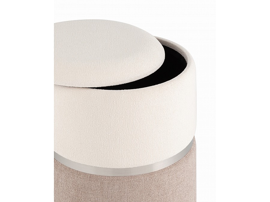 Пуф Кэрри с ящиком серебро серо-бежевый