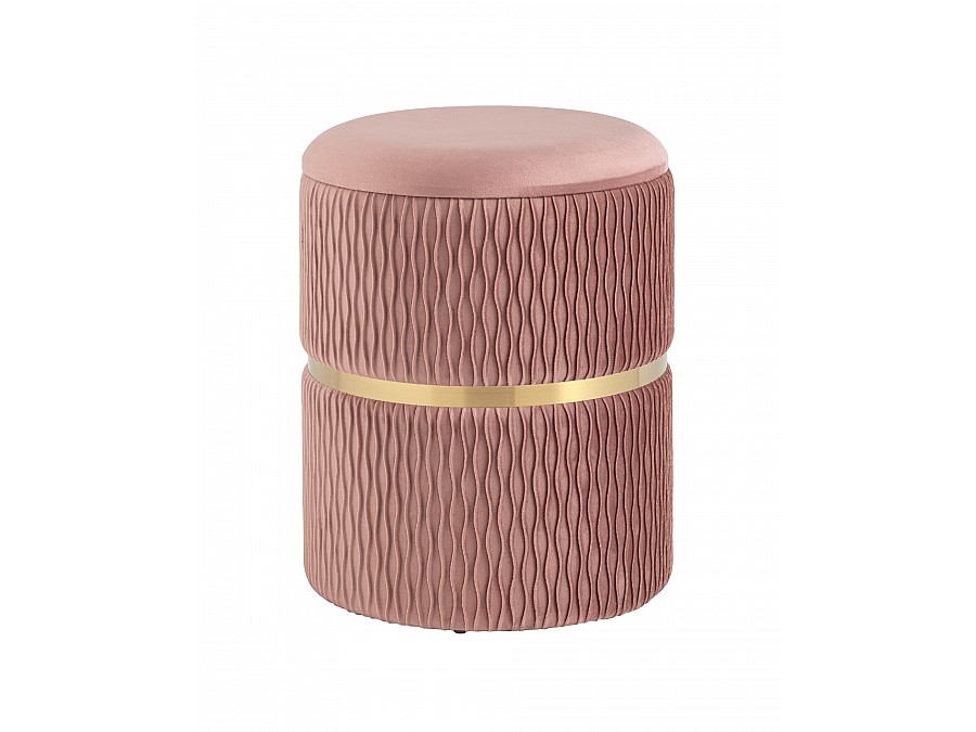 Пуф Джесси с ящиком велюр розовый