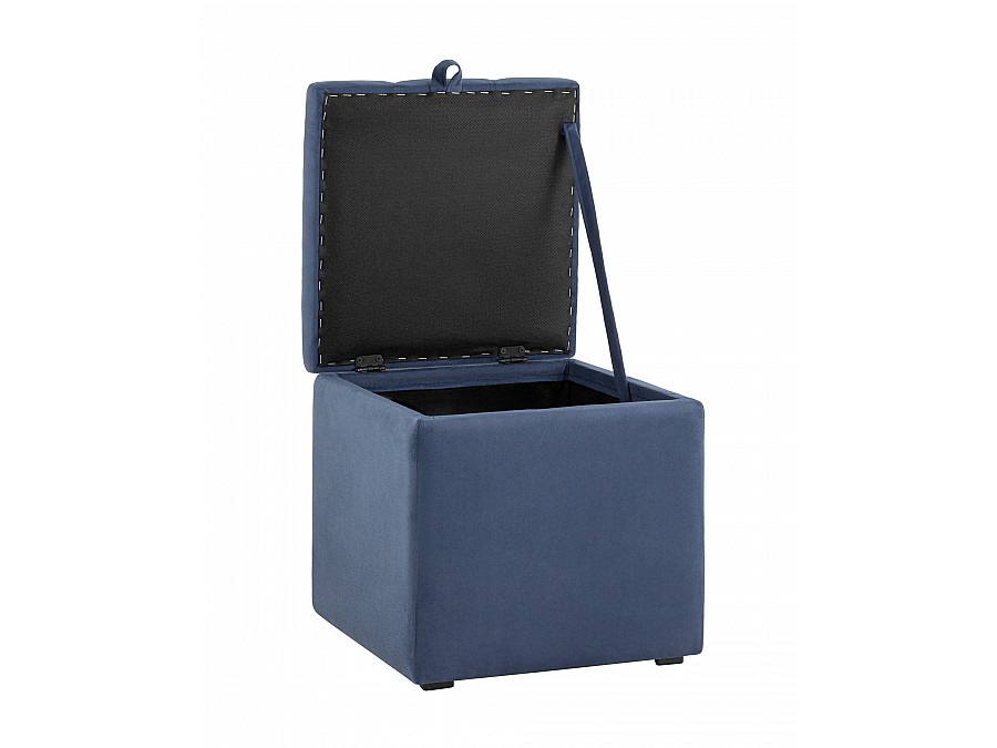 Пуф с крышкой Нильсон велюр синий