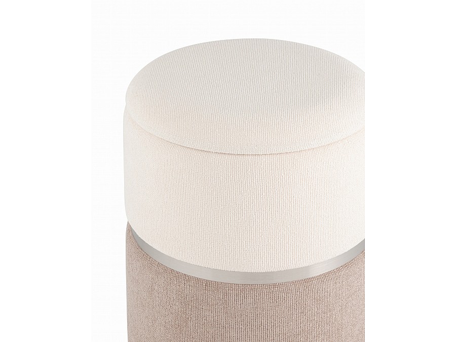 Пуф Кэрри с ящиком серебро серо-бежевый