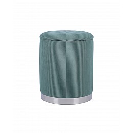 Пуф Эмили с ящиком серебро вельвет зелёный