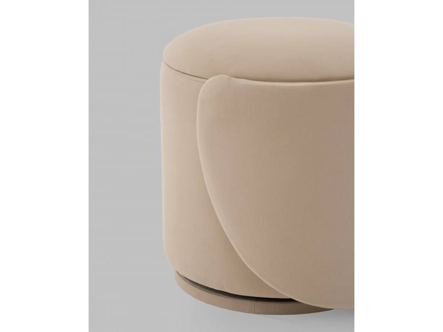 Пуф-трансформер Таунсвилл вращающийся с ящиком велюр бежевый