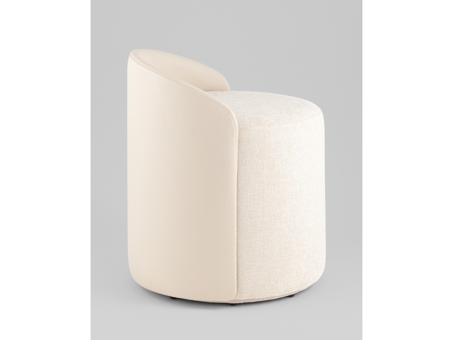 Пуф Тея спинка иск.кожа, сиденье шенилл бежевый