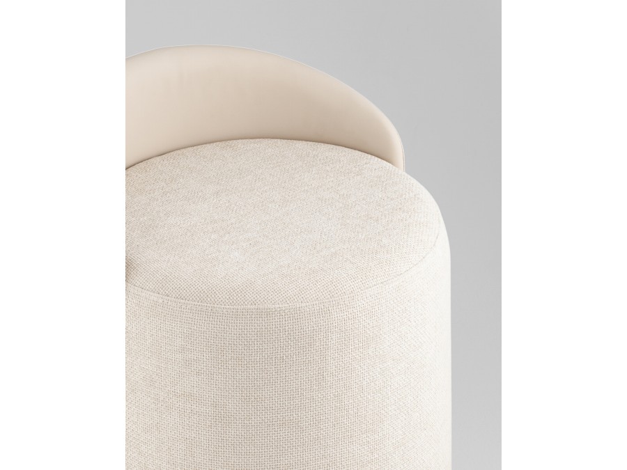 Пуф Тея спинка иск.кожа, сиденье шенилл бежевый