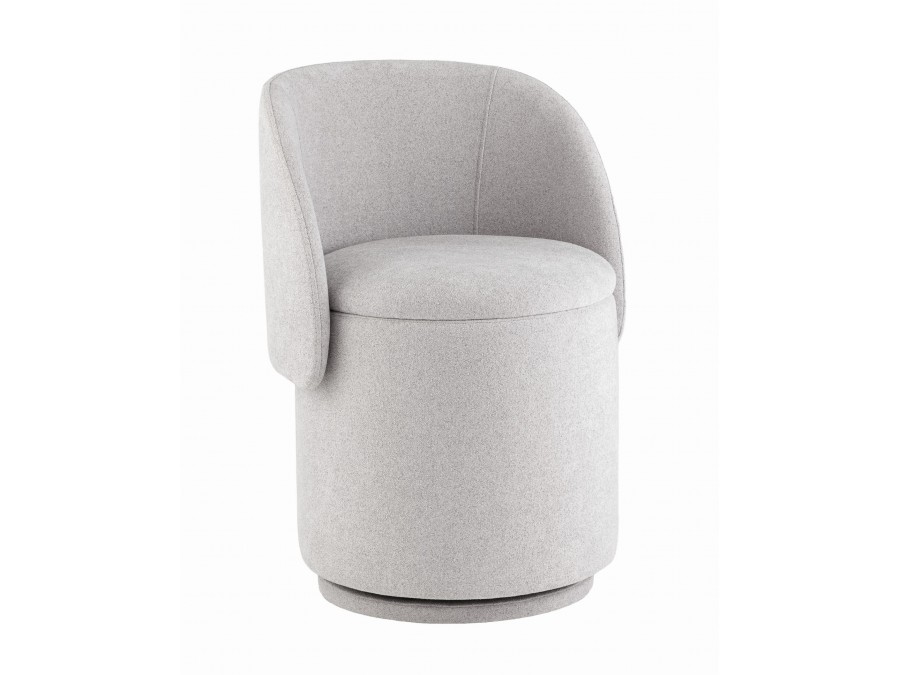 Пуф-трансформер Таунсвилл вращающийся с ящиком букле светло-серый