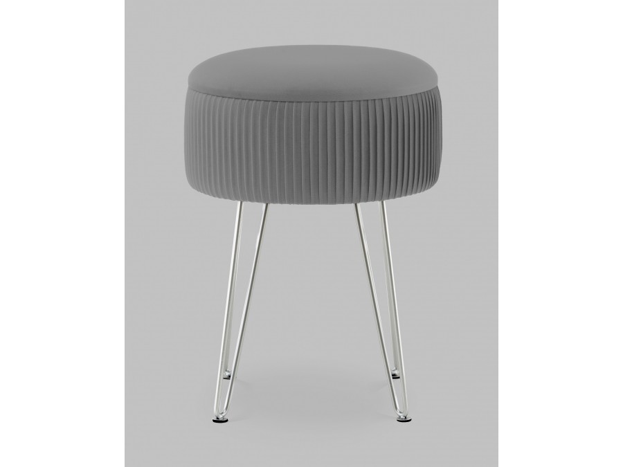 Пуф Астор серебристый серебряные ножки