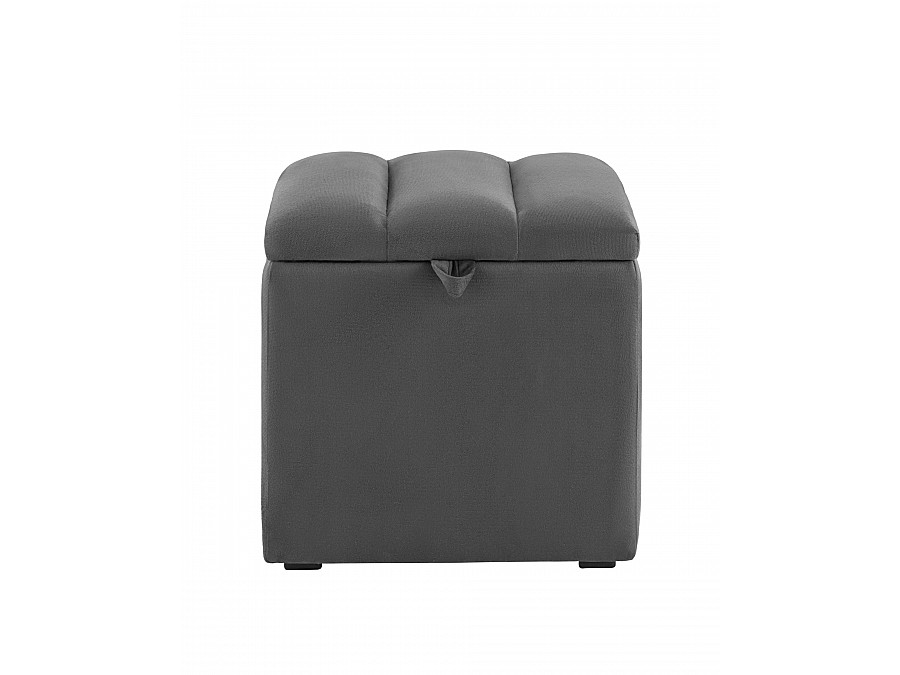 Пуф с крышкой Нильсон велюр тёмно-серый