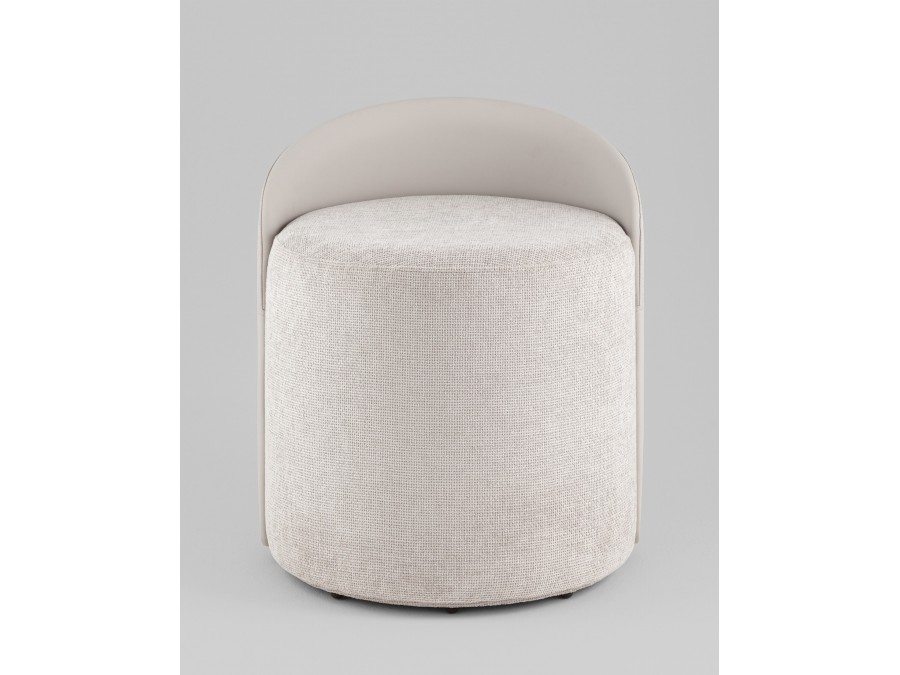 Пуф Тея спинка иск.кожа, сиденье шенилл светло-серый