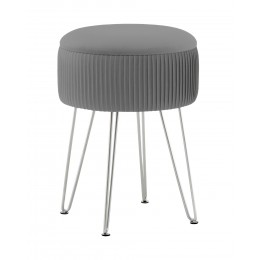 Пуф Астор серебристый серебряные ножки