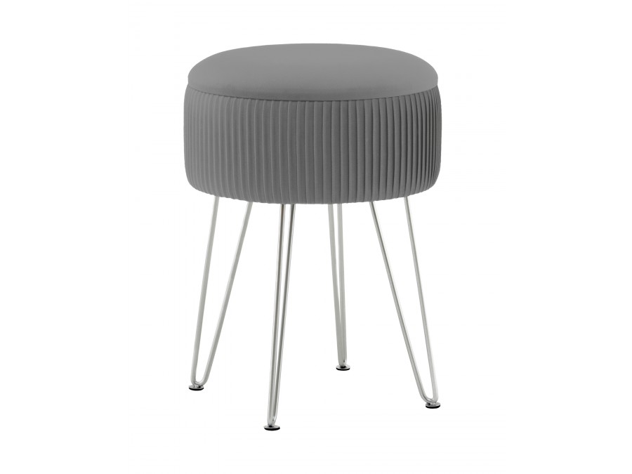Пуф Астор серебристый серебряные ножки