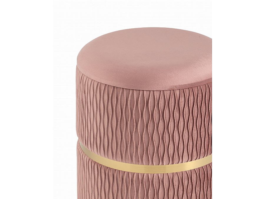 Пуф Джесси с ящиком велюр розовый