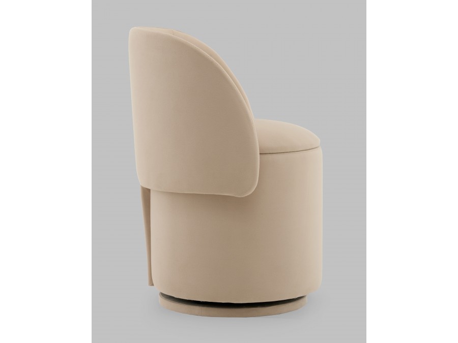 Пуф-трансформер Таунсвилл вращающийся с ящиком велюр бежевый