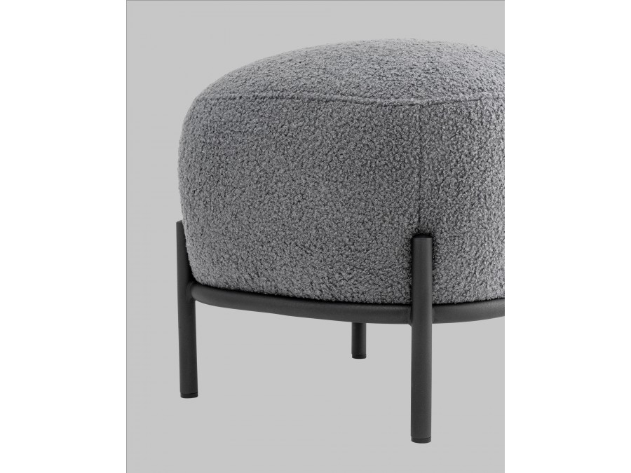 Пуф Стоун букле Fluffy темно-серый