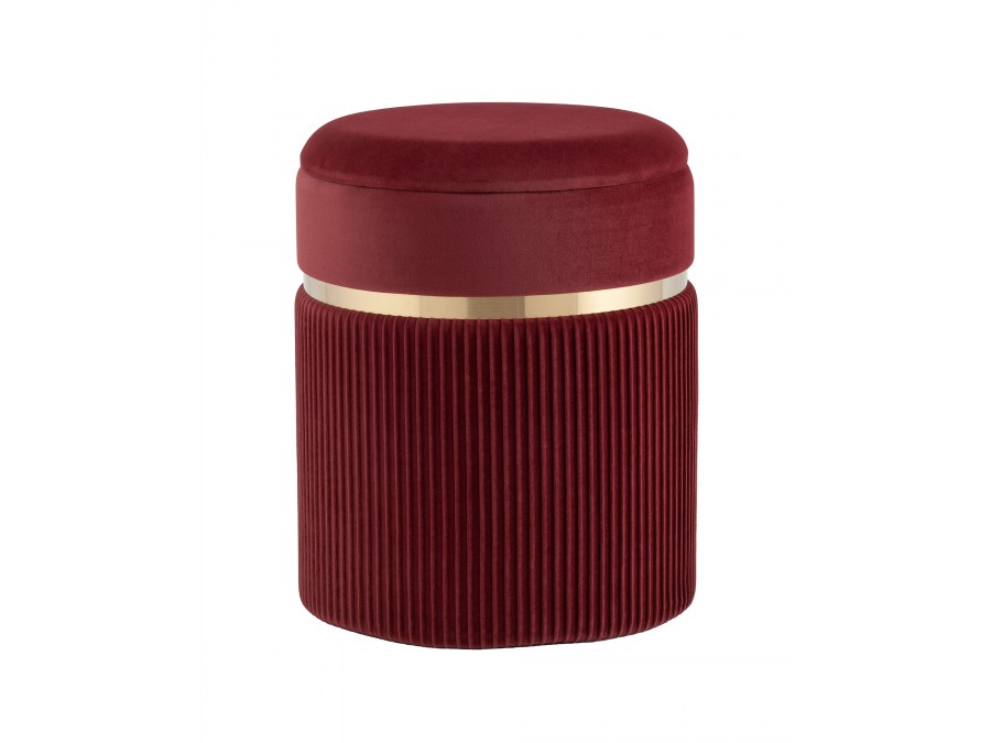 Пуф Миранда с ящиком велюр бордовый