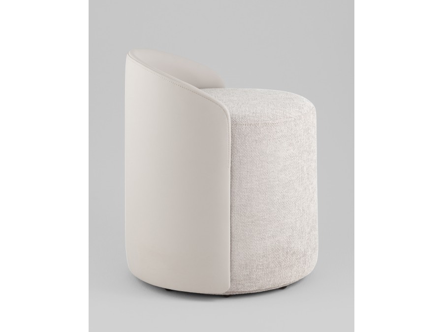 Пуф Тея спинка иск.кожа, сиденье шенилл светло-серый