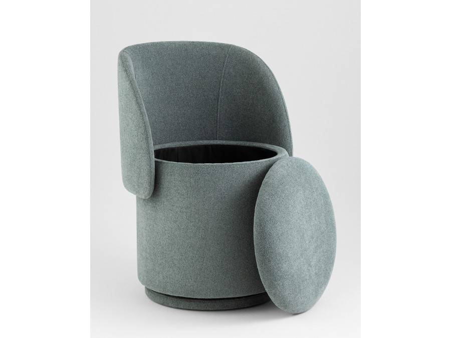 Пуф-трансформер Таунсвилл вращающийся с ящиком букле зеленый