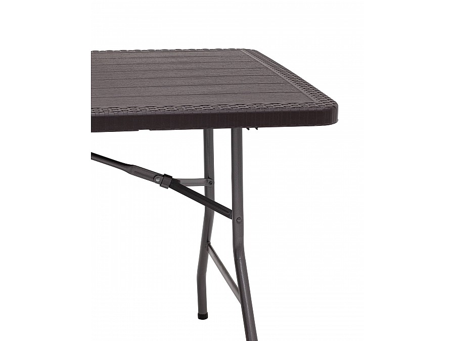 Стол складной чемодан пластиковый Кейт 180 коричневый