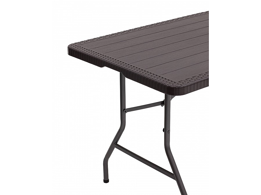 Стол складной чемодан пластиковый Кейт 180 коричневый