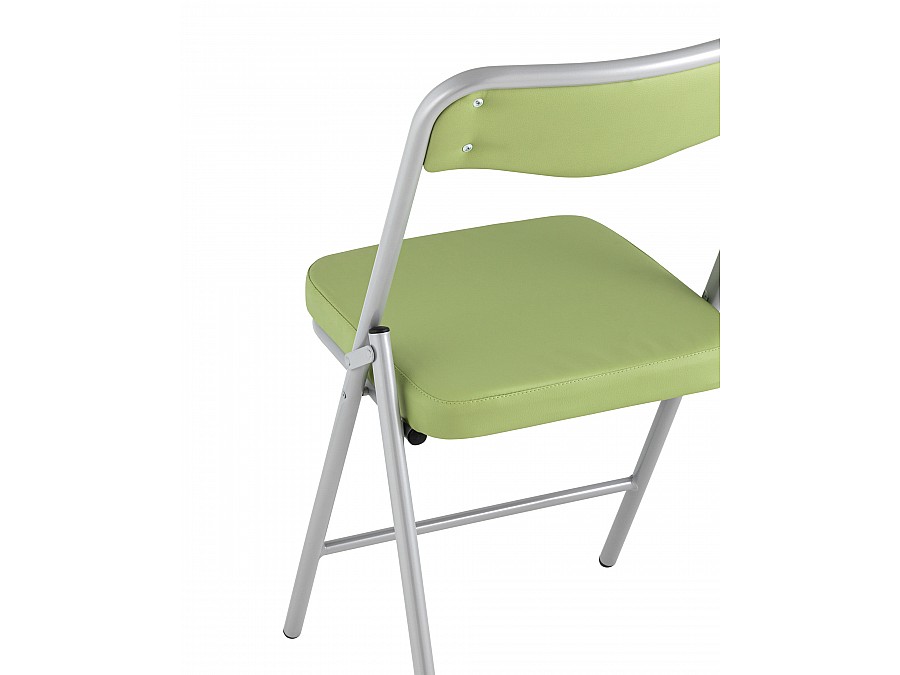 Складной стул Джонни экокожа салатовый каркас металлик