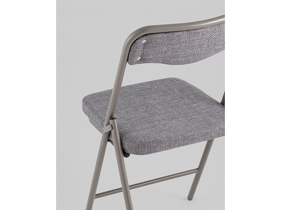 Стул складной Джонни рогожка серо-голубой каркас серый