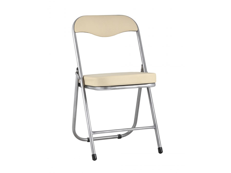 Стул складной ДЖОН металлик, кремовый