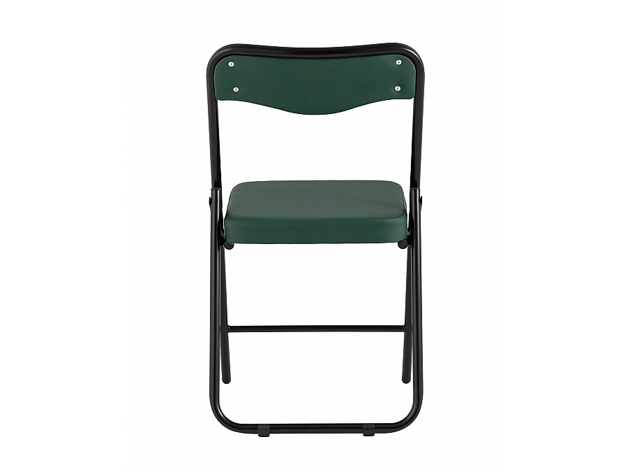 Складной стул Джонни экокожа зелёный каркас черный матовый
