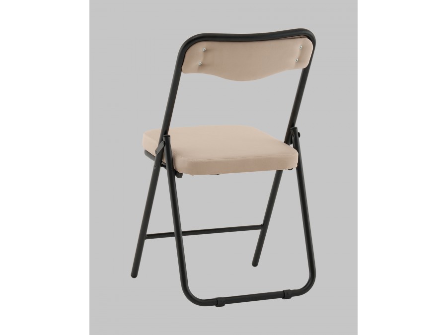 Стул складной Джонни велюр велютто бежевый каркас черный матовый