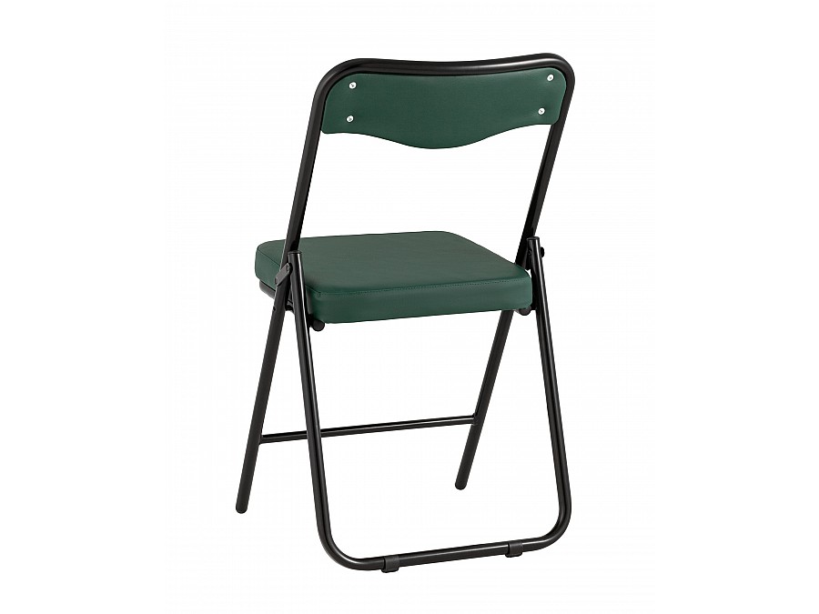 Складной стул Джонни экокожа зелёный каркас черный матовый
