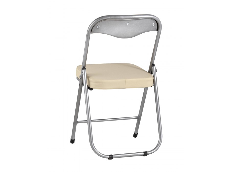 Стул складной ДЖОН металлик, кремовый