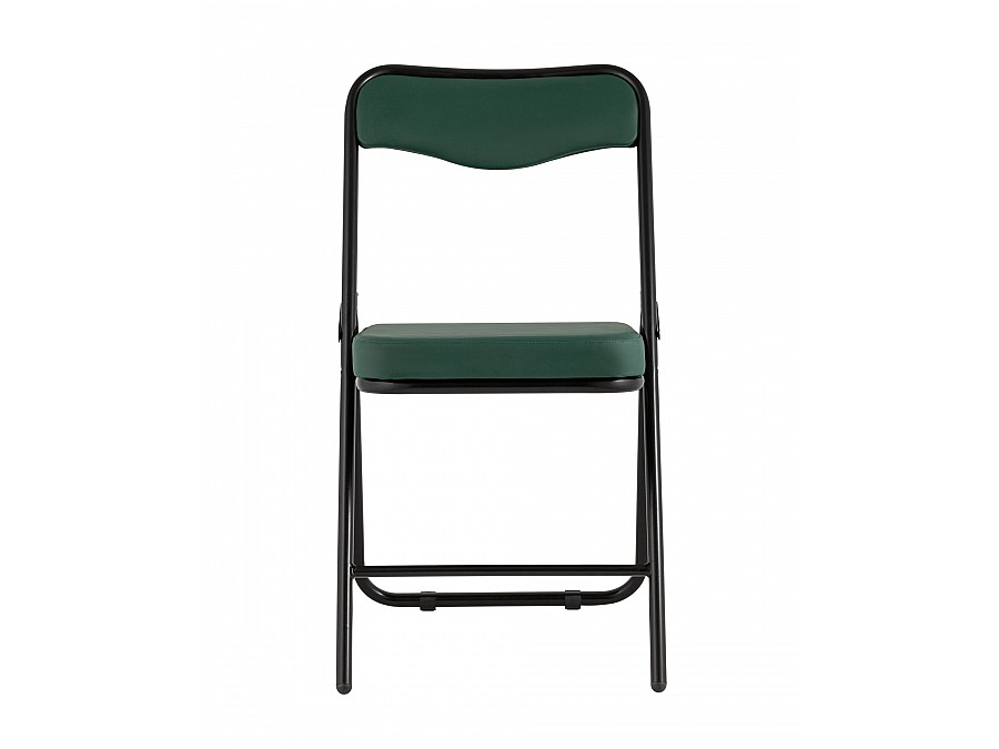 Складной стул Джонни экокожа зелёный каркас черный матовый