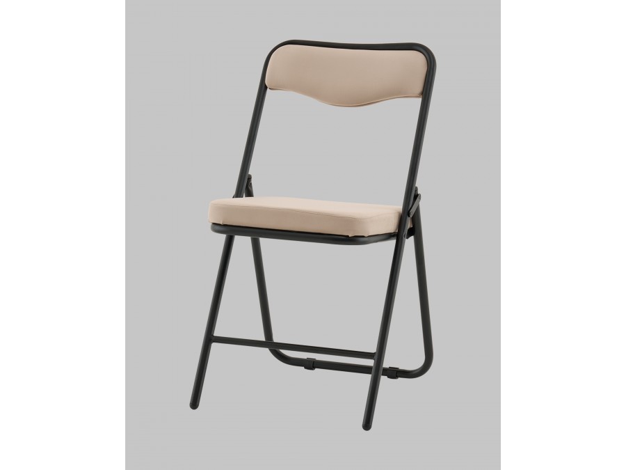 Стул складной Джонни велюр велютто бежевый каркас черный матовый