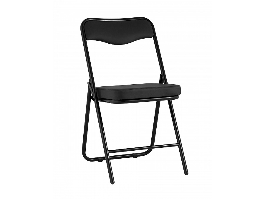 Складной стул Джонни экокожа черный каркас черный матовый