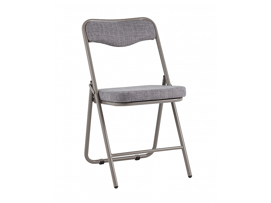 Стул складной Джонни рогожка серо-голубой каркас серый
