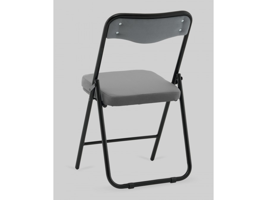 Стул складной Джонни велюр велютто темно-серый каркас черный матовый