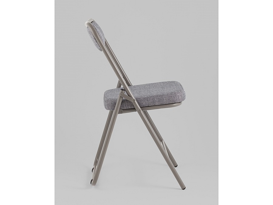 Стул складной Джонни рогожка серо-голубой каркас серый